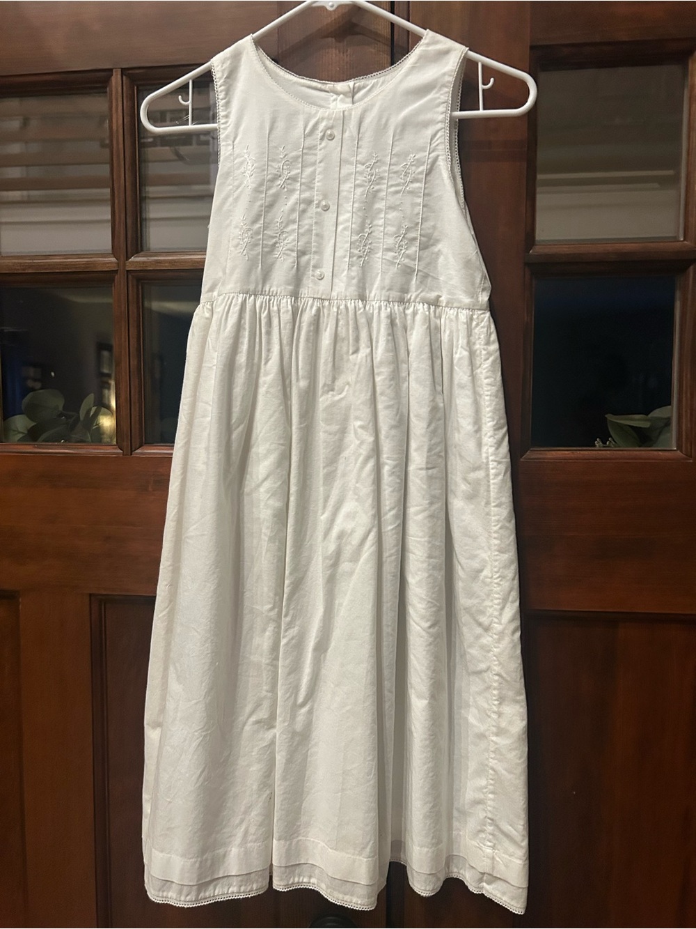 STRASBURG Girls' White Sleeveless Peter Pan Collar Dress